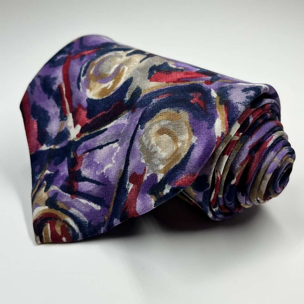 Vintage Miles Davis Silk Men's Necktie Colorful Abstract Watercolor Art Jazz USA